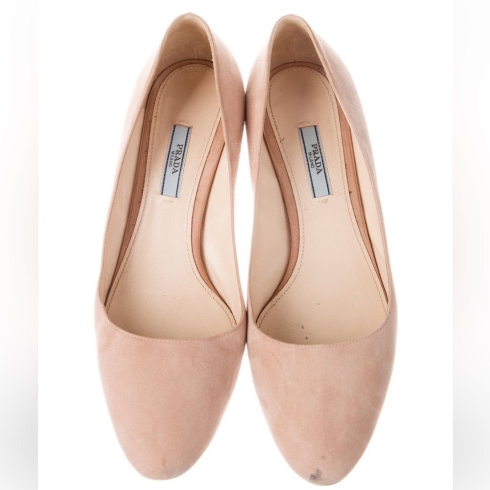 Prada Women's Blush Suede Heels 8.5